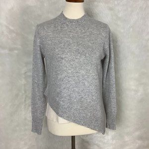 27 Miles Malibu Gray Ivory Cashmere Long Sleeve Asymmetric Layered Sweater XS